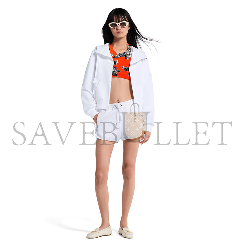 LOUIS VUITTON LEATHER ACCENT HOODIE 1AIAS3 LOUIS VUITTON LEATHER ACCENT HOODIE 1AIAS3